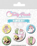 Tasty Peach Pin-Back Buttons 5-Pack
